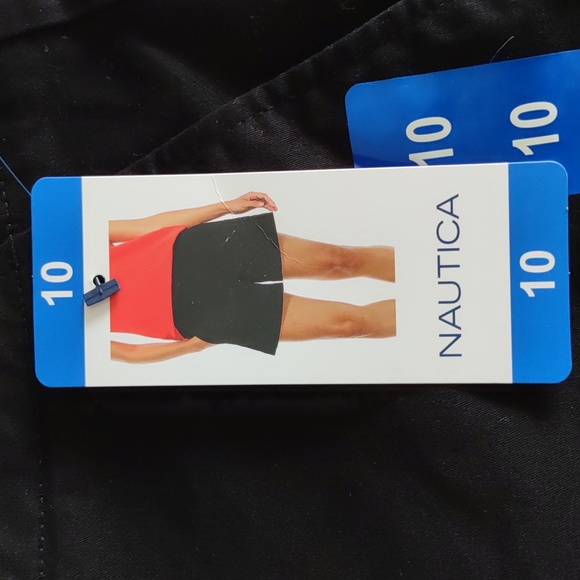 NWT Nautica Size 10 Mid Rise Twill Short 5" Inseam True Black - Picture 4 of 16